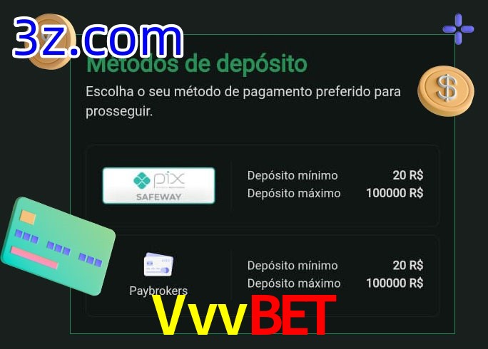 O cassino Vvvbet oferece uma grande variedade de métodos de pagamento